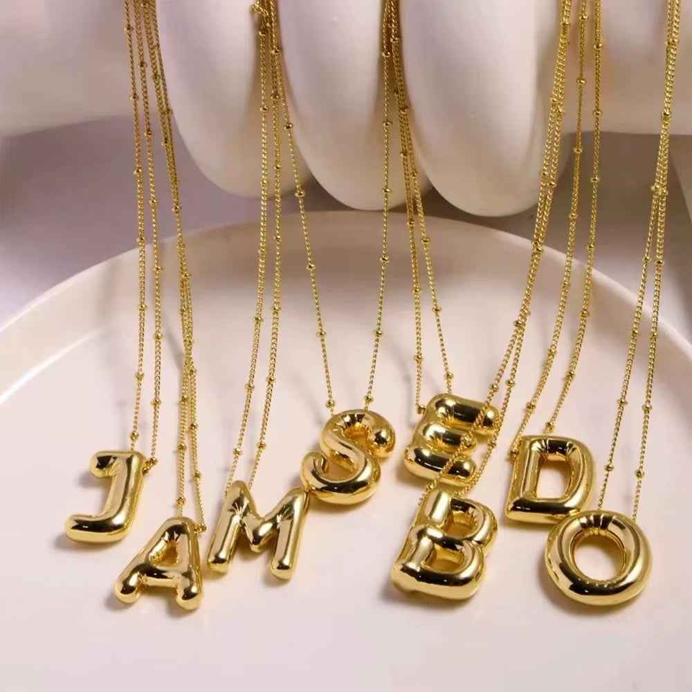 BUBBLE Bokstavshalsband 18K