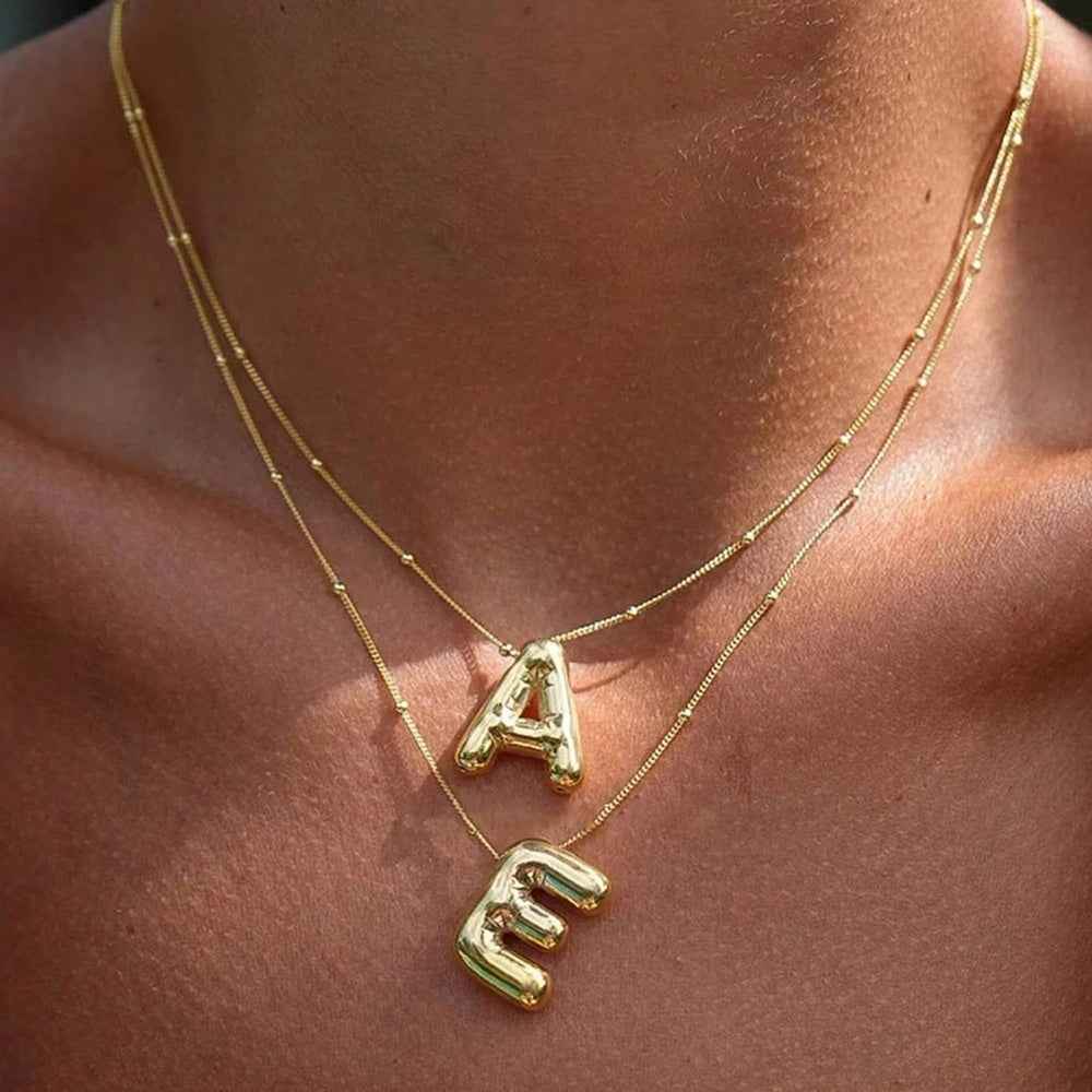 BUBBLE Bokstavshalsband 18K
