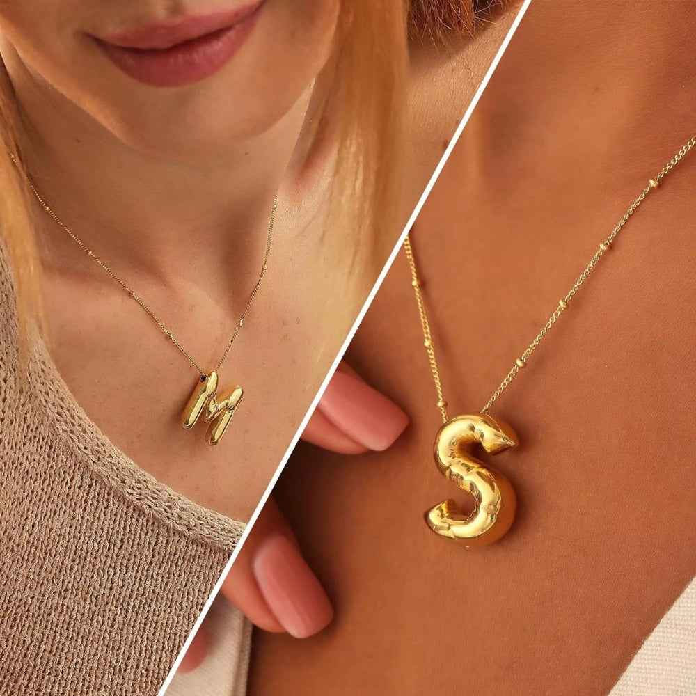 BUBBLE Bokstavshalsband 18K
